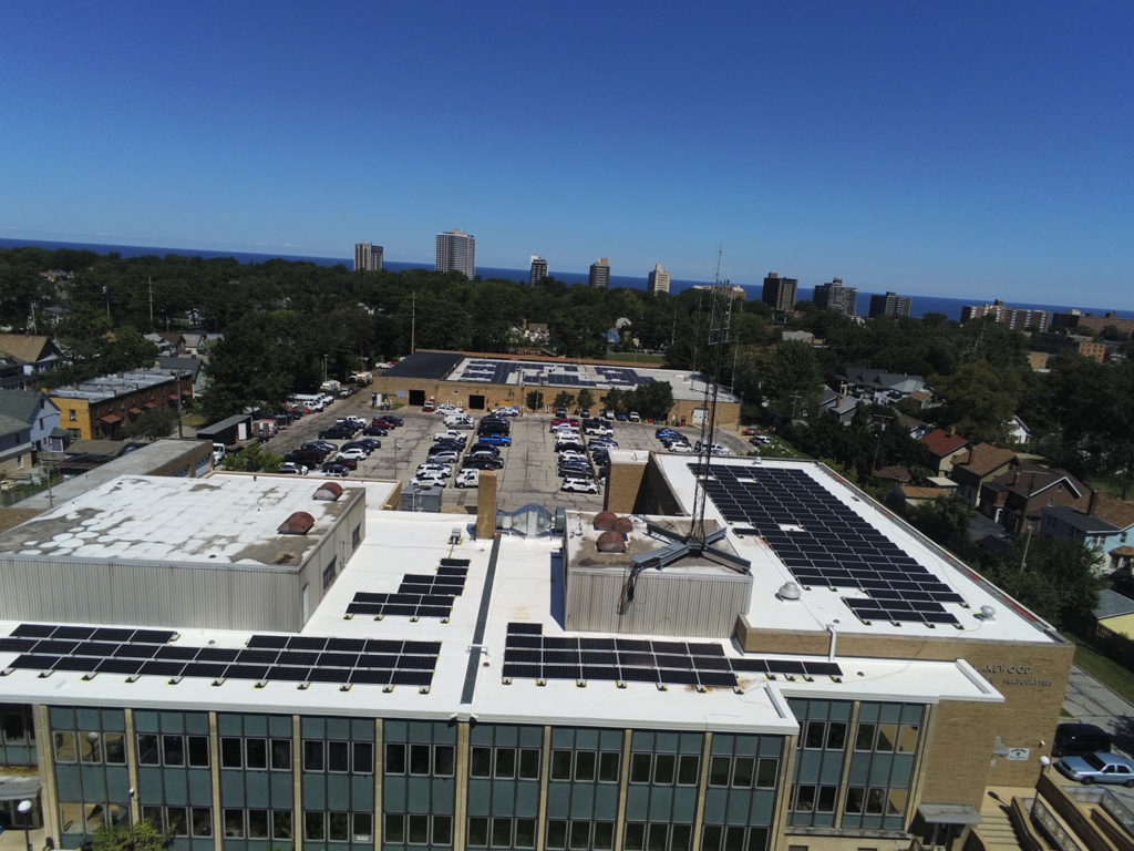 Lakewood Ohio city hall rooftop solar array