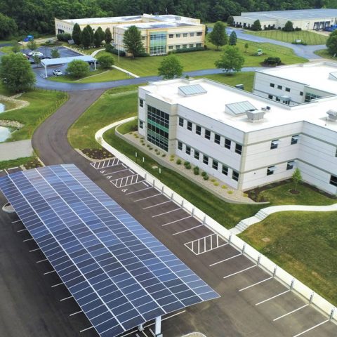 Melink Solar HQ2, parking canopy, HQ1