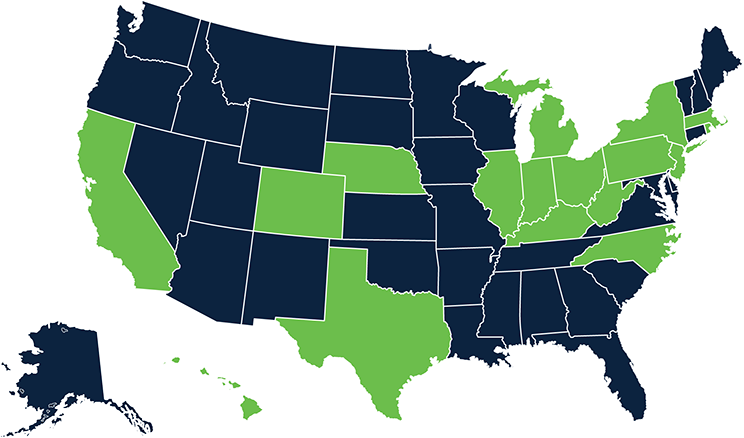 Melink-Solar-Map-2022-05-whiteline-744-tr US States with Melink Solar projects