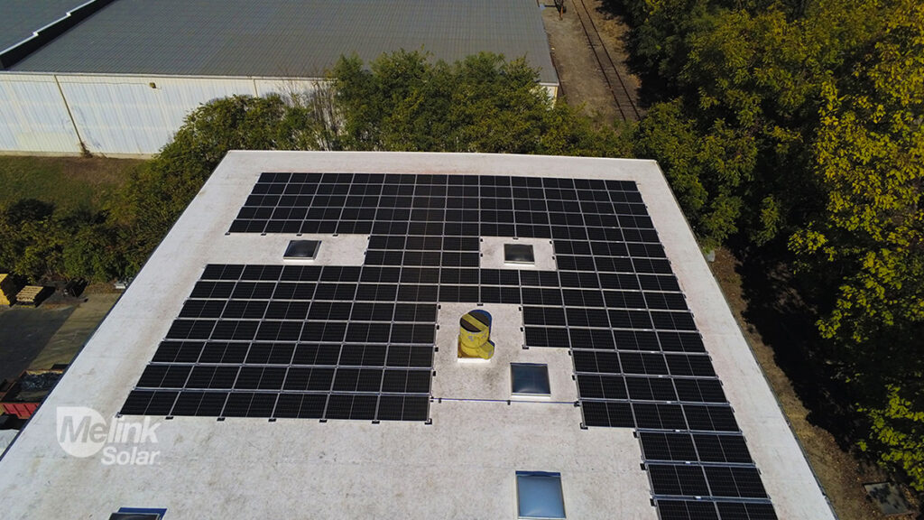Queen City Forging ooftop solar array, planned and installed by Melink Solar
